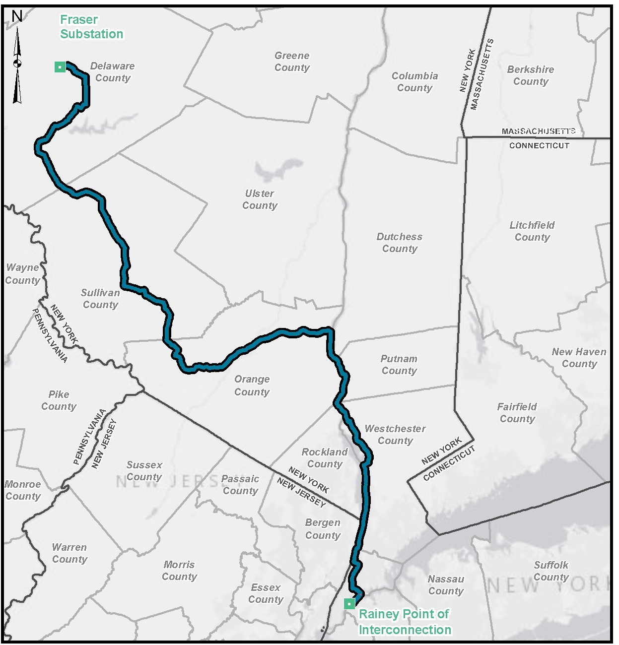 map of clean path new york transmission line