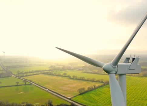 wind turbine in field